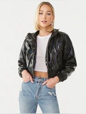 Forever 21 Faux glossy patent jacket